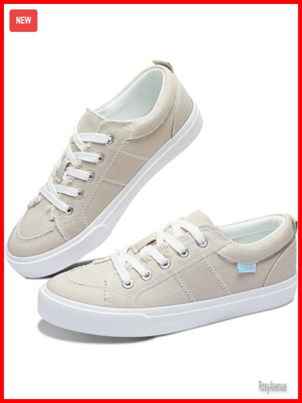 Women's Lace Up Canvas Fashion Sneakers Low Top Washed Flat